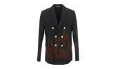 Burning Double-Breasted Blazer "Black and Red" PMEN023F22FAB0021025