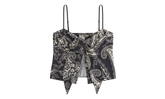 Luna Paisley Tie Front Cami Top WMNS "Black" KITH123