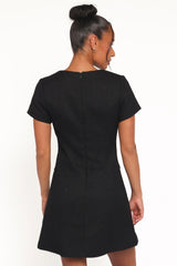 Sutton Mini Dress - Black Tweed