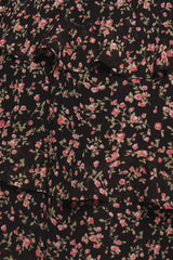 Wendi Ruffle Dress - Black Floral