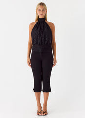 Willow Chiffon Top - Black Spot