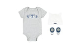 Baby Bodysuit, Hat and Booties 3-PC Box Set "Grey / White" NN0878 C00