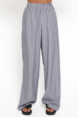 Melanie Pant Set - Charcoal Stripe