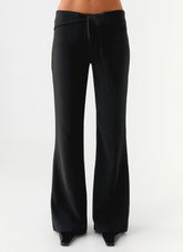 Houston Tie Front Pants - Black