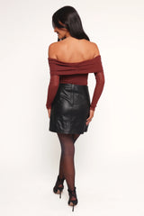 Raya Off Shoulder Top - Merlot