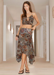 Rosewood Low Rise Midi Skirt - Vintage Blossom
