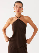 Jorjianna Halter Top - Chocolate