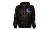 Lightweight Vegan Zip-Up Hooded Jacket "Golden State Warriors 1946" NBA 147BLKDE WAR