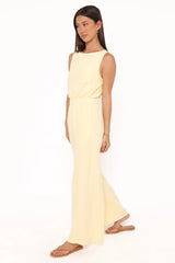 Brenna Cotton Jumpsuit - Baby Yellow