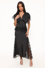 Ailbhe Lace Skirt - Black Polka Dot