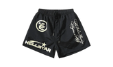 NYLON SHORTS - CURSIVE PRINT "Black" HSR168