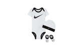Baby Bodysuit, Hat and Booties 3-PC Box Set "White / Black" MN0072 001