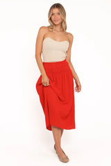 Mattea Maxi Skirt - Red