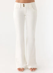 Robbie Super Low Denim Jeans - White
