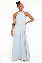 Eimear Halterneck Maxi Dress - Blue