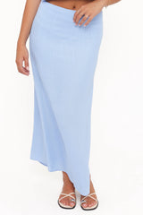 Madison Linen Column Skirt - Blue