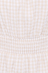 Felicity Romper - Beige Gingham