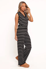 Juna Knitted Pant Set - Black White Stripe
