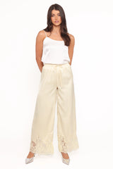 Viola Drawstring Wide Leg Pant - Yellow