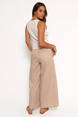 Sadie Wide Leg Pant - Oatmeal