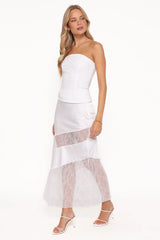 Winona Lace Maxi Skirt - White