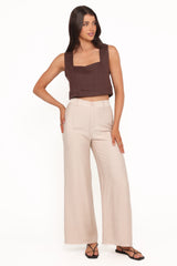 Lauren Wide Leg Pant - Beige
