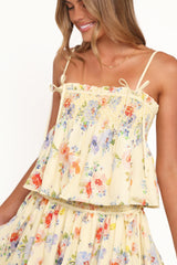 Cosima Baby Doll Top - Yellow Floral