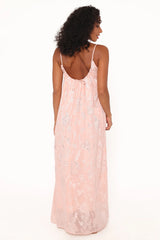 Lumina Jacquard Maxi Dress - Pink