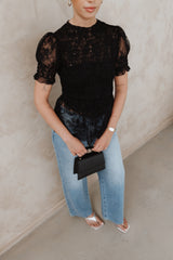 Adeline Peplum Top - Black