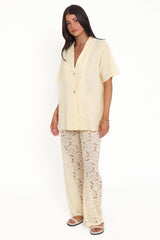 Mindy Lace Pant Set - Yellow
