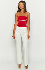 Tamra Red Low Back Top