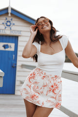 Maxima Mini Skirt - Red Floral