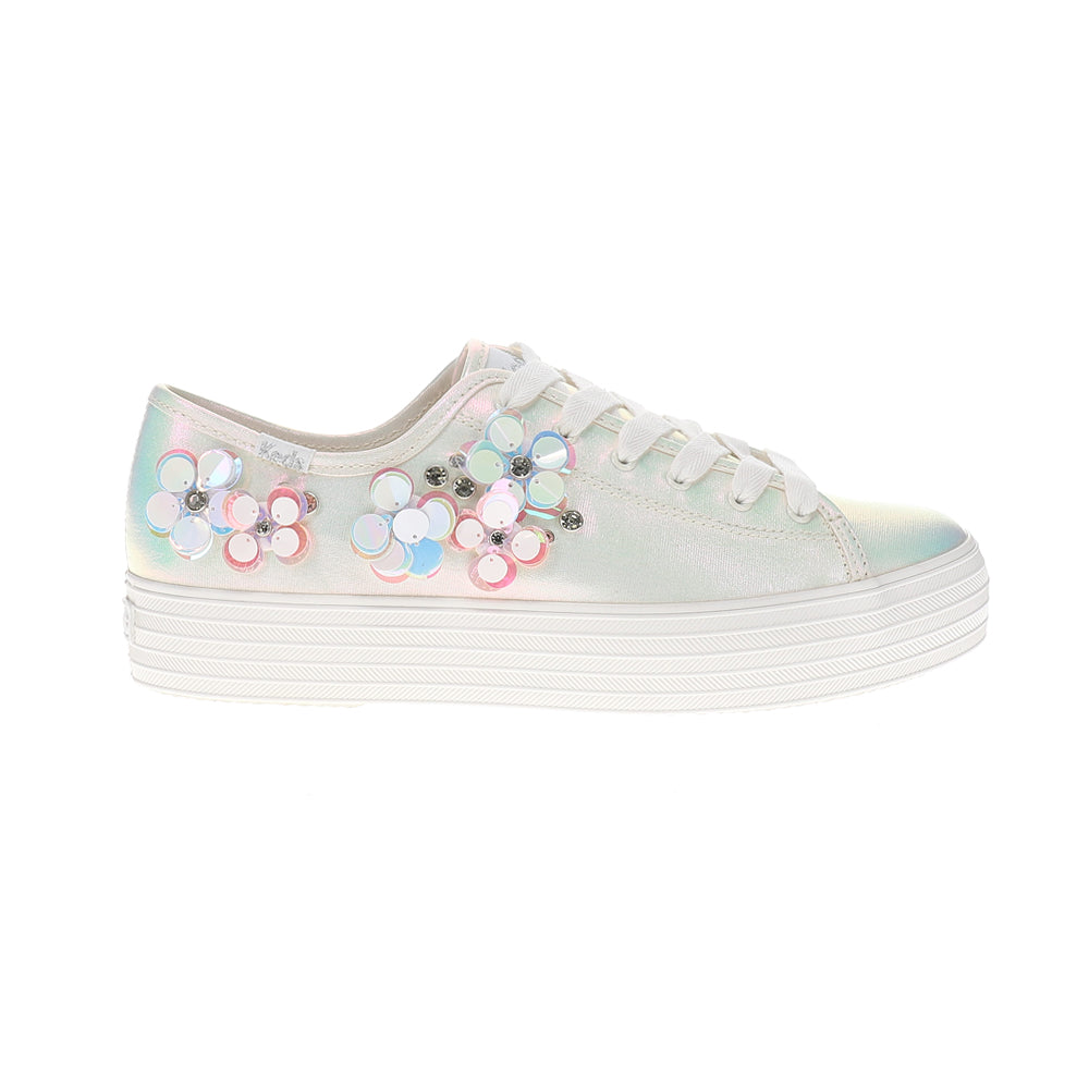 Triple Kick Canvas Floral Embellished Celebrations Lace Up Sneakers