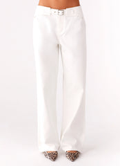 Texas Low Rise Denim Jeans - White