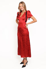 Lomandra Maxi Dress - Red Jacquard