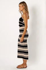 Shiloh Midi Cut Out Dress - Black/Sand