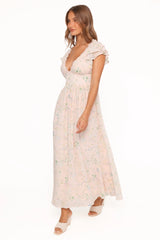 Angelica Midi Dress - Pastel Pink Floral