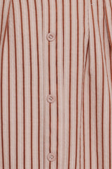 Eilis Short Sleeve Button Down Maxi Dress - Brown Stripe