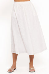 Sinead Eyelet Maxi Skirt - White